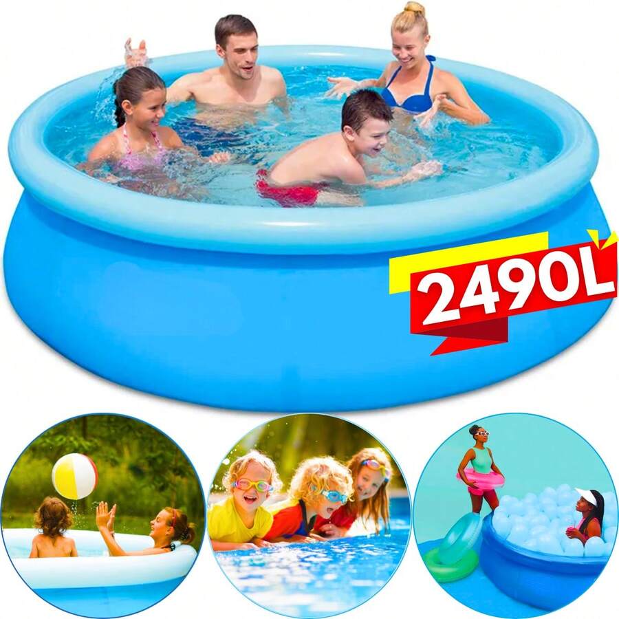Piscina Inflável 2490 Litros Infantil Grande Redonda Quintal - Multicolorido - Visão 1