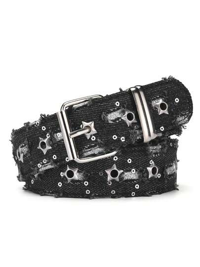 1 حزام بنمط بانك بنجمة أحادي الصدر، إصدار كوري للجينز، حزام بنطلون ديكوري عصري، حزام ذرة للخريف والهالوين