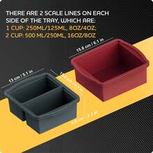 Silicone Freezer Trays With Lids, Set Of 4 - With 1cup And 2 Cup Silicone Freezer Molds For Freezing Soups, Sauces And Individual Microwave - Xám - Xem 4