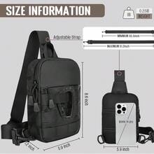 Sling Bag For Men, Tactical Inspired Waterproof Utility EDC Mini Crossbody Chest Bag For Travel Work Sport