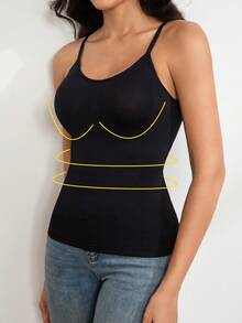 1pc Women's Seamless Shapewear Top, Sexy Backless Camisole With Waist & Tummy Control, Padless