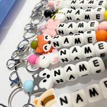 1PC Custom Animal Letter Keychain, Can Be Used As Name Bag Hanging,Back To School Gifts,Customized Keychains & Accessories,End Of Summer,Delicate Romance,For Office,For School,For Classroom,For Teacher Gifts,For University,For Colleague,For Dorm Rooms - Silicone Keychain - View 9