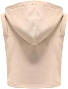 Unisex Oversized Skeleton Hoodie Men Cropped Sleeveless Sweatshirt Women Goth Costume Skull Hooded Vest - Khaki - View 9