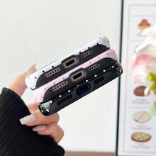 Una elegante funda para teléfono no incluye un cordón ni un soporte. Compatible con la funda para 16, diseño estético de lunares a la moda y bonito para mujeres, funda para teléfono a prueba de golpes con parte trasera dura y TPU suave para 17 16 15 14 13 12 11 Pro Plus, compatible con A y S Series. - Rosa - Ver 4