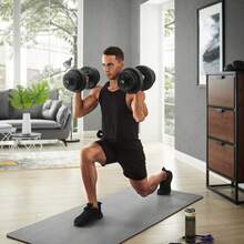 SONGMICS Set di Manubri 20 kg, 30kg o 40kg, Ricoperti con Plastica PE, Pesi per Fitness Palestra - nero - Visualizzare 1