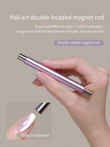 2025新款双头磁性棒，玻璃珠猫眼磁铁美甲工具，适用于美甲沙龙