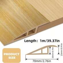 1块7cm自粘PVC门槛保护板，木纹地板过渡条，防刮门地过渡条，家用自粘门槛坡道设计，适用于地毯边缘处理，保护瓷砖和地板接缝，家居装饰装饰