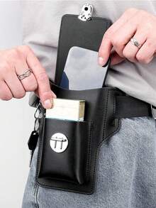 High-Quality PU Waist Bag - Secure Phone & Essentials Storage - Sleek Design For Travel - Adjustable Strap For Comfort - Men's Gift