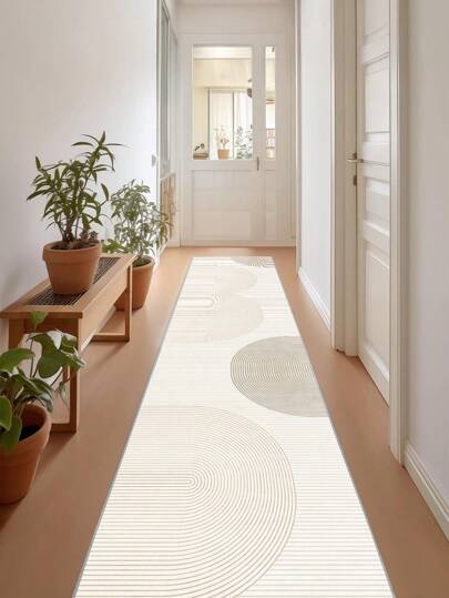 1pc Beige Rugs,Modern Minimalist Style,Runner Rug,900g/M² 0.5cm Thicknessnon-Slip Washable And Machine Washable,Home Decor, Living Room,Kitchens,Passage, Bedroom, Dining Room, Office, All Seasons