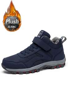 2025 Nuevas botas de nieve de invierno para hombre Diseñador Gancho y bucle Mantener caliente Cordones Botas de senderismo al aire libre para hombres Antideslizante Suela resistente al desgaste Ligero Botas de tobillo llanas Trekking Cómodas zapatillas Regalos de festivales Zapatos de trabajo para hombre Ropa de invierno esencial, por favor elija una talla talla grande grande