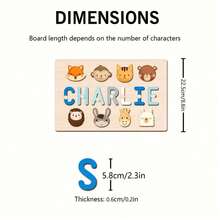 Customized Personalized Name Puzzle Board, Christmas Gift, Name Puzzle, First Birthday Gift, Unique Name Puzzle Board, Baby Boy Or Girl Early Education Toy, 3D Letter Puzzle Toy, Customized Baby Name - Baby Blue - View 5