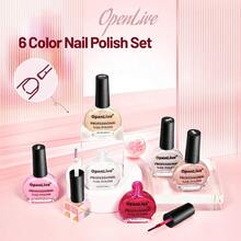 10ml Nude Pink Nail Polish Set 6 Colors Brown Red Purple All Seasons Neutral Color Quick Dry Nail Polish Set For Women Salon DIY Nail Art - OPE-6NP-KIT5-0 - 查看 3