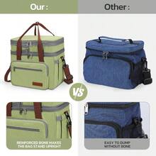 Maelstrom 23L Insulated Lunch Box For Men Women,Expandable Double Deck Lunch Cooler Bag,Lightweight Leakproof Tote Bag With Side Tissue Pocket,Gray