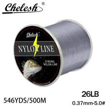 Chelesh 1093yds, 546yds Nylon Monofilament Line, High Strength, Abrasion Resistant, Transparent, Gray, Burgundy 3 Colors Available, 6LB-38LB Strength Options, Smooth Fishing Line, Handmade DIY Beading Thread