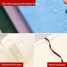 1 PC 2026 PU Dotted Daily Planner – One Page Per Day With Color-Coded Monthly Tabs, Includes Study/Work Templates, Address Book & Yearly Calendar. Minimalist Productivity Notebook For Time Management & Goal Tracking.