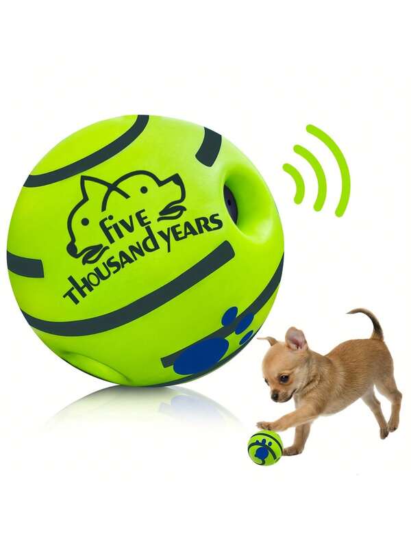 Interaktives Hundespielzeug - Quietschender Rollball, selbstunterhaltenes bellende Hundespielzeug, Kauknochen für Zahnreinigung, ohne Batterie, Puzzle-Ball Spielzeug für Hunde Intelligenztraining