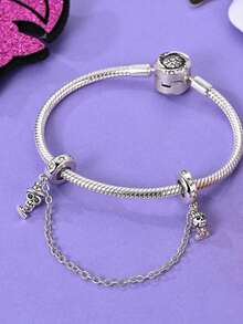 1 件镀银饰品 饰品 可爱饰品 串珠安全链 万圣节系列设计 女巫南瓜灯骷髅女巫帽饰品 适用于手链链 手工制作 DIY 设计 适合日常节日女士珠宝配饰 - 彩色 - 查看 4