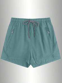 Bộ áo liền quần nam rộng rãi, có túi khóa kéo bên hông, dây rút điều chỉnh, thích hợp cho hoạt động thể thao ngoài trời, đạp xe, quần short thể thao mùa lễ Phục sinh. - Màu xanh Bạc hà - Xem 5