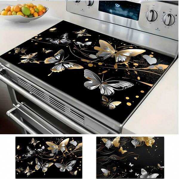 1 Pc Butterfly Style Electric Stove Top Cover Protector (28.3" X 20.5") Anti-Scratch And Anti-Slip Protective Mat For Kitchen Countertop Coffee And Dish Drying Mat, Great For Cooking, Holiday Parties, Couple Gifts, Best Friend Gifts.