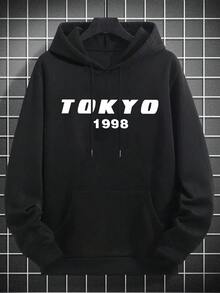 Zrgoth 男士宽松袋鼠口袋连帽卫衣，汽车爱好者的理想之选，秋冬季 - 黑色 - 查看 6