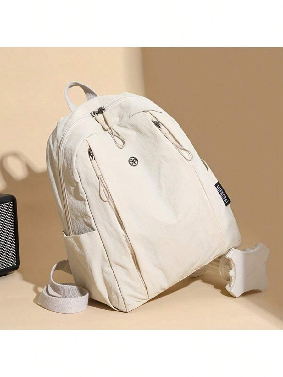 [Versatile Backpack] Softshell Polyester Women's Multi-Functional Backpack | Adjustable Straps, Zip Closure | Versatile For Commuting, Travel & Outdoor Activities | Available In Multiple Colors - White - View 1
