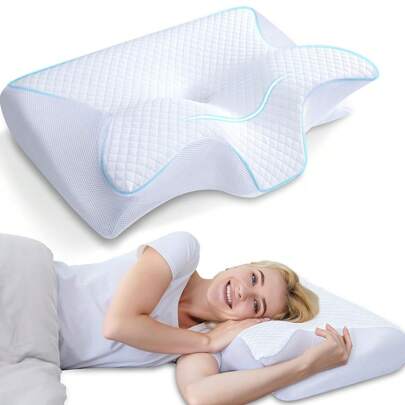Ergonomic Memory Foam Pillow For Cervical Neck Shoulder Orthopedic Pain Relief