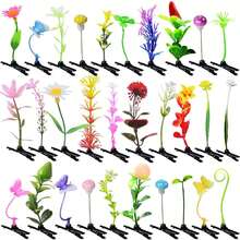 50PC MIXED Bean Sprout Hair Clips Pack Little Leaf Leaves Rave Plur Festival EDM Concert Flower Grass Cute Small Straight Hairpins Funny Costume Barrette Headwear Hair Accessories Party Headwear Pinvalentine's Day RLZX - Lá cây - Xem 6