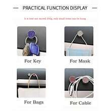 4PCS Bling Car Mini Hooks Circle Shape Cute Car Dashboard Hooks For Keys USB Cable Sunglasses Multifunctional Hanging Storage Hooks Universal Rhinestone Accessory For Car Interior And Home DIY Decor, Sparkling Crystal Rhinestone-Studded Car Organizer, Easy-Install Dash Mount, Multi-Purpose Storage Hangers For Keys, Cables, Sunglasses, Wallets, And Small Accessories, Ideal For Car, Home, Office, And Travel Use - Multicolor - View 5