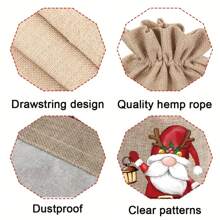 24pcs Christmas Burlap Gift Bags | Santa Claus Linen Drawstring Bag Set For Holiday Party Gifts And Jewelry Storage - Suitable For Christmas And New Year Party Supplies(3/12/24pcs)