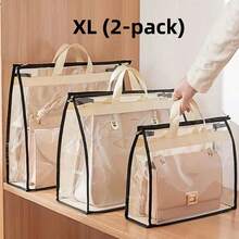 1pc Transparent Large Capacity Portable Storage Bag - High Quality Dust-Proof Hanging Bag, Saves Closet Space, Convenient For Storage And Organization, Each Bag Is Easy To Carry, Minimalist Transparent Handheld Storage Bag, Dust-Proof And Moisture-Proof Storage Bag, Multi-Functional Wardrobe Bag - Beige - View 18