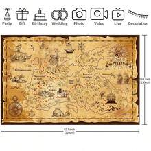 1 Stück Piratenschatz-Karten Hintergrund, Piraten-Themen Hintergrund, Schmuck-Karten Banner Fotografie für Halloween Party Dekoration, Karneval Geburtstag