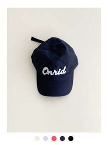 1pc New Arrival Contrasting Color Wide Brim Small Face Baseball Cap, Student Letter American Style Baseball Hat,