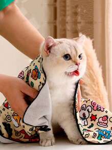 1 pièce Sac de contention pour toilettage de chat, Enveloppe d'emmaillotage auto-adhésive multifonctionnelle pour chat, Fournitures de toilettage de chat avec imprimé de dessin animé mignon, Contention de chat pour le calme, Durable et confortable pour la coupe des ongles, l'alimentation, le brossage des dents, le nettoyage des oreilles, le rasage des poils des pattes, polyvalent et portable pour les soins du chat
