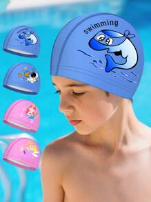 1pc Children's Shark Swim Cap, Children's Swimming Cap With Cute Marine Animal Patterns, Suitable For Swimming And Beach Play, Suitable For Children And Teenagers, Boys Hats, Swim Cap Kids, Pool Accessories