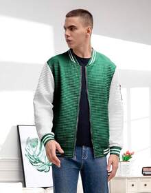 Mens Casual Lightweight CoatChristmas MQ4K - 綠白 - 查看 7