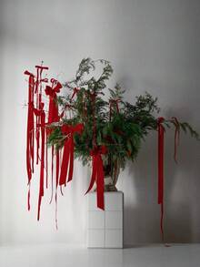 12pcs Vintage Velvet Christmas Bow Wall Decor, Cute Bow Decorations, Bow Garland, Suitable For Birthday, Bridal Shower, Gender Reveal Party, Christmas Tree Decor, Country Crafts And Gifts, Classic Polyester Ribbon Bows For Christmas, Valentine's Day, Wedding, Birthday, Holiday, Home And Wedding Decor, Christmas Decor, Room Decor - Red - View 5