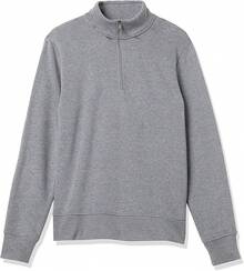 Men's Long-Sleeve Quarter-Zip Pullover Fleece Sweatshirt, Style - Medium Grey Heather - View 8