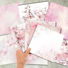 36 Sheets 6inch Pink Butterfly & Flower Background Scrapbooking Paper, Suitable For Bullet Journal, Collage, Greeting Cards, Scrapbooks And Crafts