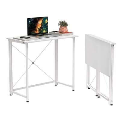 Oferta Mesa Escritorio Plegable, Mesa Ordenador, Compacto sin ensamblaje, Mesa de Estudio para Casa Oficina, Escritorio para computadora Manualidades, 80 x 45 x 74 cm