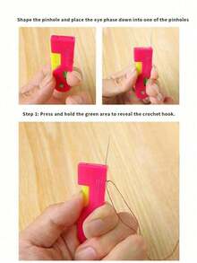 Automatic Needle Threader, Portable Mini Threader, Made Of Durable Plastic, Multiple Colors Available, Suitable For Elderly And Visually Impaired, Ideal For Sewing And Crafting, Sewing Accessory - Multicolor - View 9