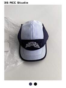 1pc Soft Top Retro Plaid Visor Hat, Women Large Brim Sun Protection Five Panels Cap, Streetwear Flat-Brim Casual Hip-Hop Baseball Cap, Suitable For Spring/Summer, Unisex