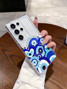 1 件奢华心形、眼睛、花朵、恶魔之眼透明气囊防摔 TPU 手机壳，适合作为节日礼物，兼容 Apple XS/XS Max/XR/11 12 13 14 15 16 Pro/Pro Max/14 15 16 Plus 和系列 - 彩色 - 查看 2