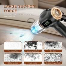 [Aspiradora de mano de alta potencia] Aspiradora de mano inalámbrica Belibuy de 2000 mAh de alta potencia: adecuada tanto para uso doméstico como en automóvil, recargable por USB, núcleo de filtro reutilizable, incluye herramientas para espacios, múltiples accesorios (cepillo de limpieza)