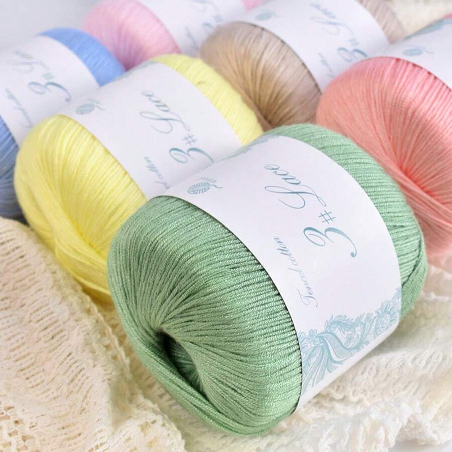 4 Pezzi/Confezione 50g N.3 Filo di Pizzo Multicolore, Lucido, Utilizzabile per Maglioni Lavorati a Mano, Sciarpe e Altri Articoli Decorativi