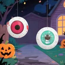 2 pièces Boules oculaires gonflables, en matériau PVC, décoration suspendue convenant pour Halloween, créer une atmosphère effrayante pour la cour, la décoration de fête et les cadeaux de vacances
