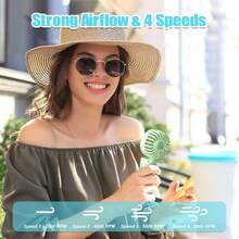 1pc Portable Handheld Fan With Cooling Mist Spray - USB Rechargeable, Ultra-Compact Water Humidifier - Ideal For Personal Indoor/Outdoor Climate Control - màu xanh lá - Xem 5