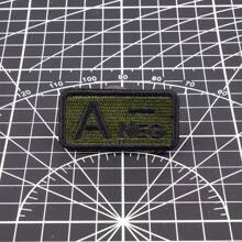 1 件军绿色战术血型刺绣补丁带钩环，适用于服装刺绣军事徽章 - 彩色 - 查看 4