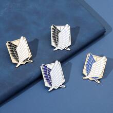 4 件复古进击的巨人调查兵团自由之翼金属胸针，动漫主题羽毛图腾徽章，复古日式背包别针，服装装饰，动漫收藏 - 彩色 - 查看 11