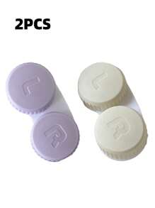 6PCS/2PCS/1PC Simple Contact Lens Case Double Box Beauty Contact Lens Storage Box Single Double Box Double Piece Beauty Contact Lens Case