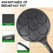 1pc Non-Stick Pancake Maker, Mini Pancake Pan, 7 Adjustable Levels, Variety Of Styles, Smiling Face Cartoon Pattern, Flat Design, Suitable For Kitchen, Camping, Picnic, Holidays, Kitchen Companion - Black - View 11